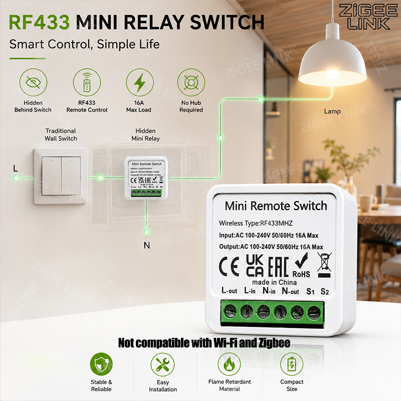 RF433MHz 16A Mini Smart Relay  - огляд і ціна Diy Home Automation System