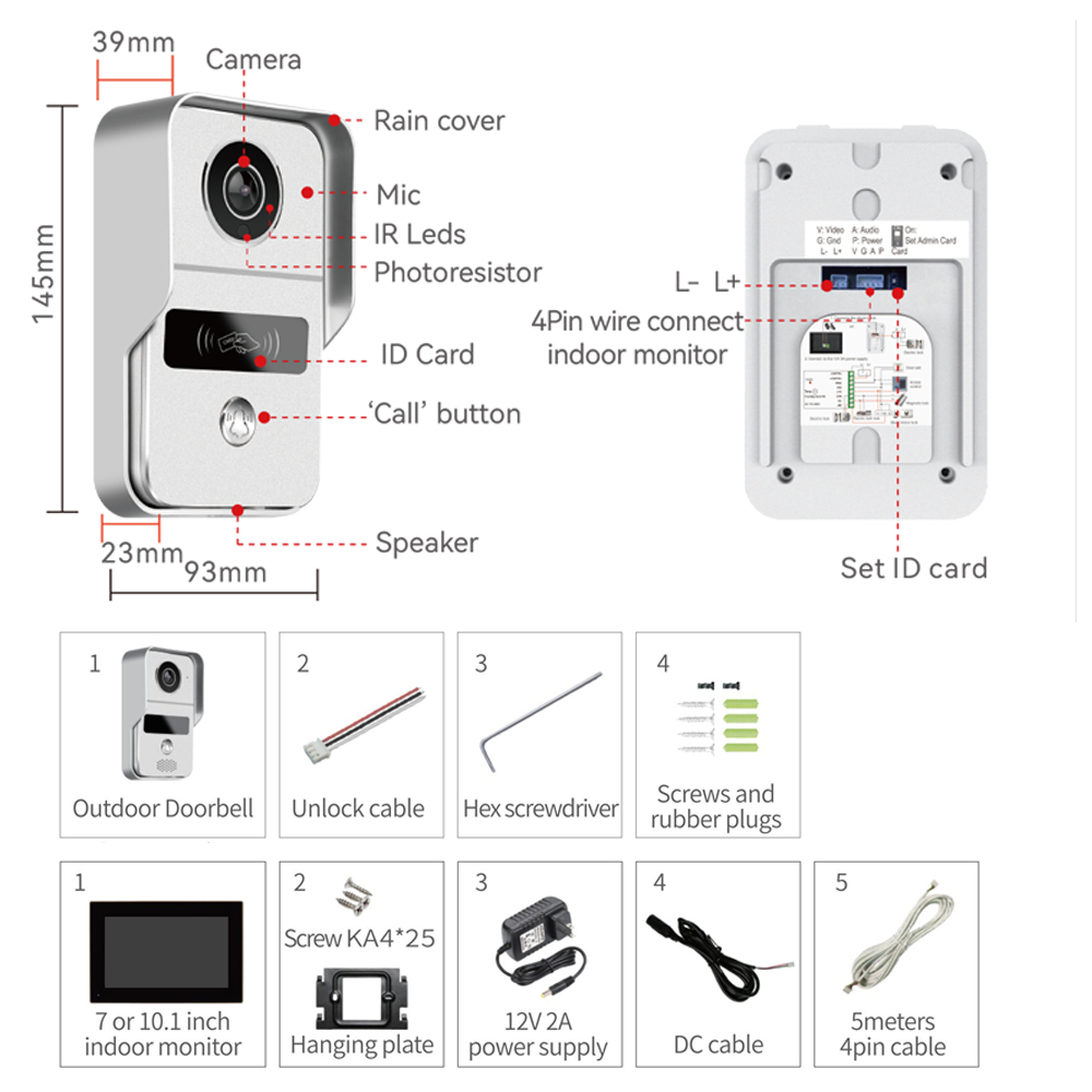 1080P 7 Inch WiFi Video Interc - огляд і ціна Smart Doorbell Wired