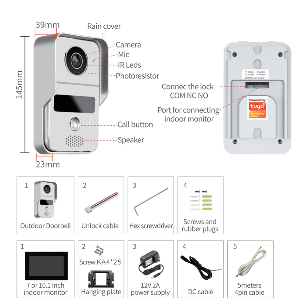 KW02 Wifi Video Doorbell Syste - огляд і ціна Smart Doorbell Wired