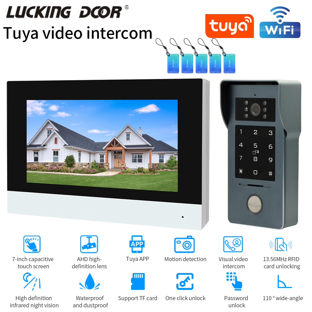 Tuya Wifi 7/10 Inch Video Inte - огляд і ціна Smart Doorbell Wired